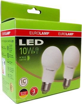 Фото Eurolamp LED EKO A60 10W 3000K E27 Набор 2 шт (MLP-LED-A60-10272(E))