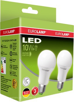 Фото Eurolamp LED EKO A60 10W 4000K E27 Набір 2 шт (MLP-LED-A60-10274(E))