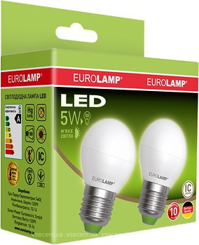 Фото Eurolamp LED EKO G45 5W 3000K E27 Набір 2 шт (MLP-LED-G45-05273(E)