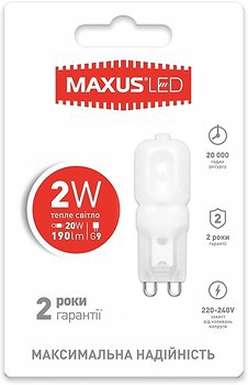 Фото Maxus G9 2W 3000K 220V (1-LED-201)