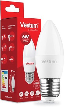 Фото Vestum Led C37 6W 4100K 220V E27 (1-VS-1301)