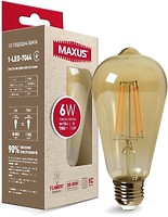 Фото Maxus LED Filament ST64 7W 2200K E27 Amber (1-LED-7064)