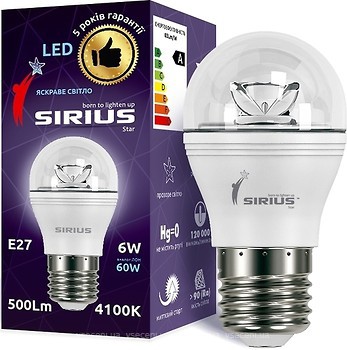 Фото Sirius Star G45 Crystal 6W 4000K E27 (3305)
