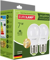 Фото Eurolamp LED EKO G45 7W 4000K E27 Набір 2 шт (MLP-LED-G45-07274(E))