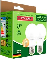 Фото Eurolamp LED A60 8W 3000K E27 Набір 2 шт (MLP-LED-A60-08273(E))
