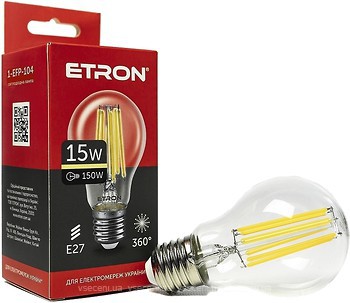 Фото Etron led filament A60 15W 4200K E27 Clear (1-EFP-104)