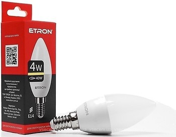 Фото Etron led C37 4W 3000K E14 (1-ELP-031)