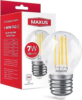 Фото Maxus G45 FM 7W 2700K 220V E27 Clear (1-MFM-743)