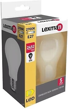 Фото Lexman A70 E27 18W 2452LM 2700K FIL Milky (824538)