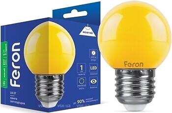 Фото Feron LB-37 1W E27 Yellow (4803)