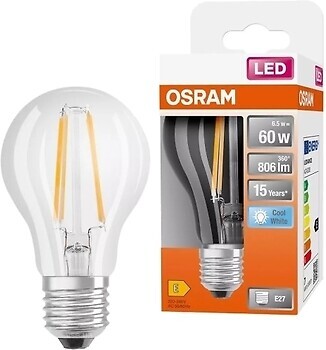 Фото Osram led A60 6.5W/840 E27 Fil