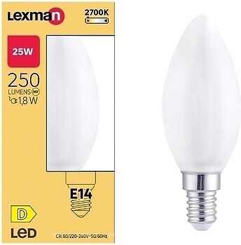 Фото Lexman Led C35 E14 1.8W 250LM 2700K (86577435)