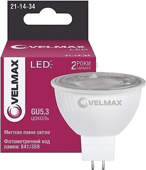 Фото Velmax V-MR16 6W GU5.3 4100K (21-14-34)