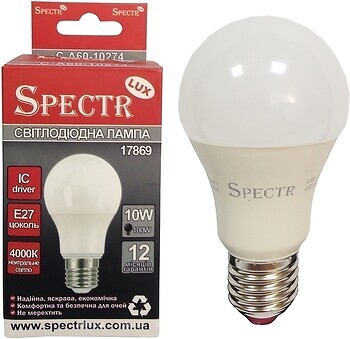 Фото Спектр LED A60 10W E27 4000K 900Lm C A60 10274 (000017869)