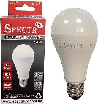 Фото Спектр LED A65 18W E27 6000K 1620Lm C A65 18276 (000018649)