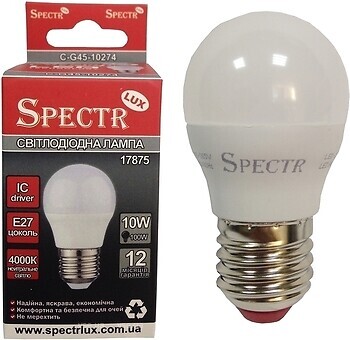 Фото Спектр LED ДШ 10W E27 4000K 900Lm C G45 10274 (000017875)
