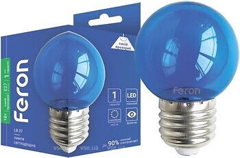 Фото Feron LB-37 1W E27 Blue (01897/7664)