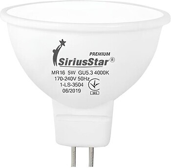 Фото Sirius Star MR16 220V 5W 4000K GU5.3 (3504)