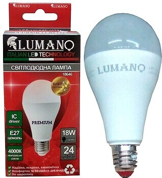 Фото Lumano 18W A65 E27 4000K 1620Lm (000018646)