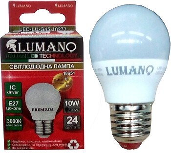 Фото Lumano Led ДШ 10W E27 3000K 900Lm (000018651)