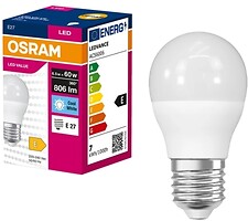 Фото Osram LED Value Classic P60 E27 6.5W 4000K 806Lm (4099854547379)