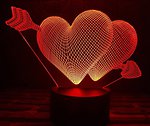 Фото 3D Toys Lamp Два серця зі стрілою