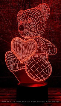 Фото 3D Toys Lamp Мишка с сердцем