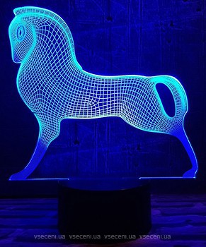 Фото 3D Toys Lamp Серебряный конь