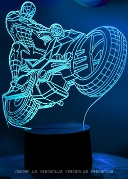 Фото 3D Toys Lamp Чоловік-павук на мотоциклі