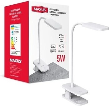 Фото Maxus 5W 5000K WH CLIP Battery (1-MDL-5W-CLIP)