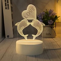 Фото VHG T2 3D LED Дельфіни з серцем White