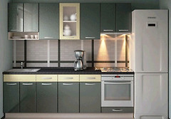 Фото Альфа-мебель Кухня с гладкими фасадами МДФ 2.1