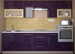 Фото Альфа-мебель Кухня с гладкими фасадами МДФ 2.8