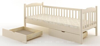 Фото Mebigrand Карина 80x200 с ящиками и задним бортиком