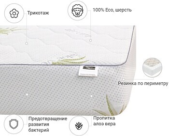 Фото MirSon Наматрацник Alberto Wool Strong Aloe Vera №1016 200x200