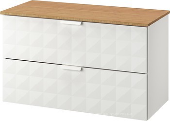 Фото IKEA Godmorgon/Tolken белый/бамбук (092.955.21)