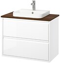 Фото IKEA Angsjon/Backsjon білий/коричневий горіх (995.213.98)