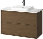 Фото IKEA Angsjon/Backsjon коричневий дуб/білий (695.216.01)