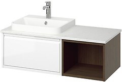 Фото IKEA Angsjon/Backsjon белый/коричневый дуб (695.284.43)