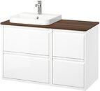 Фото IKEA Angsjon/Backsjon білий/коричневий дуб (095.284.41)