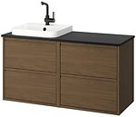 Фото IKEA Angsjon/Backsjon дуб коричневий/чорний (795.286.21)
