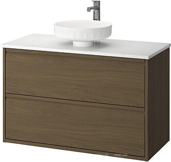 Фото IKEA Angsjon/Lersjon коричневий дуб/білий мармур (395.712.92)