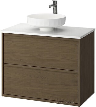 Фото IKEA Angsjon/Lersjon коричневий дуб/білий мармур (595.712.86)