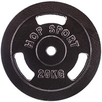 Фото Hop-Sport Диск 20 кг металевий чорний