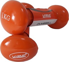 Фото LiveUp Vinyl Dumbbell Egg Head-2x1 kg Orange (LS2001-1)