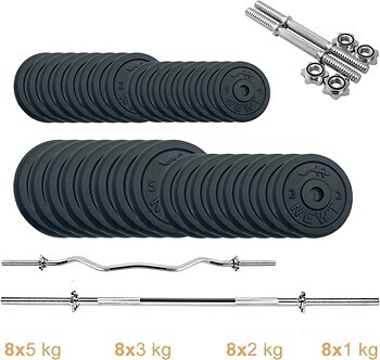 Фото Newt Набір штанга + гантелі металеві Gym Set-HW Home 99 кг (NE-M-HW-SET-95)