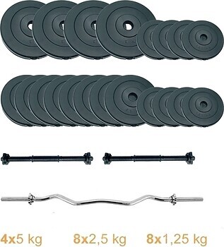 Фото Newt Набір штанга + гантелі Gym Set-W Rock Pro 57 кг (NE-PL-W-SET-57)