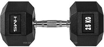 Фото HMS Гантель гумова Hex Pro 25 кг