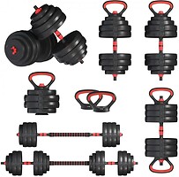 Фото Fit-On Гантели с функцией штанги 6 в 1 58 кг (2030-0058)