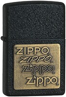 Фото Zippo 362 Black Crackle Brass Emblem